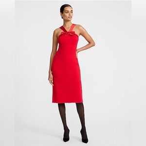 NWT Express Rosette Bow Halter Neck  Sleeveless Midi Dress